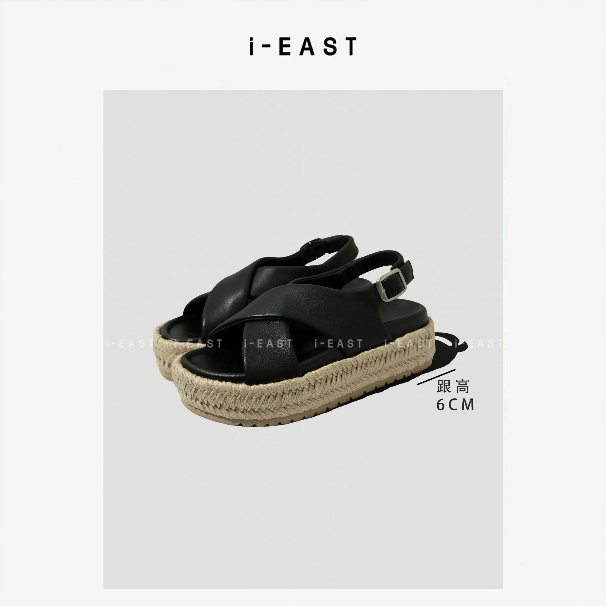 i-EAST 悠然时光~高级感交叉百搭凉鞋休闲鞋-5X PS8338