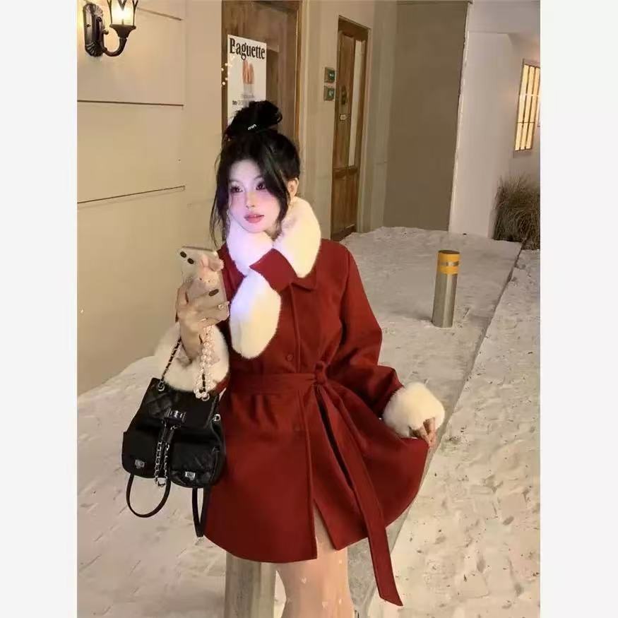 0203#【微瑕】设计感时尚毛毛领秋冬韩版百搭外套【衣长76】C5-1