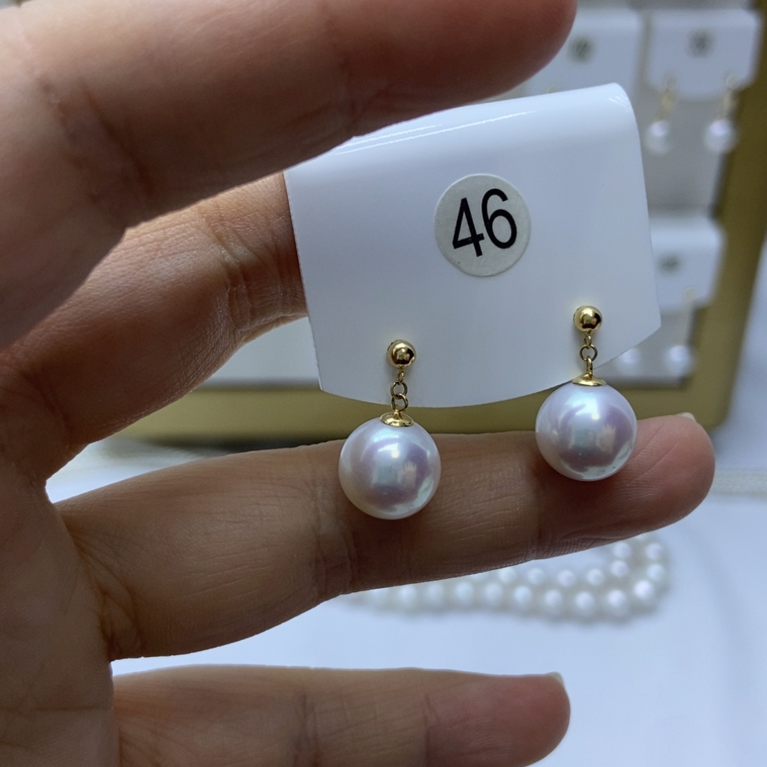 18K金镶嵌耳饰淡水珍珠