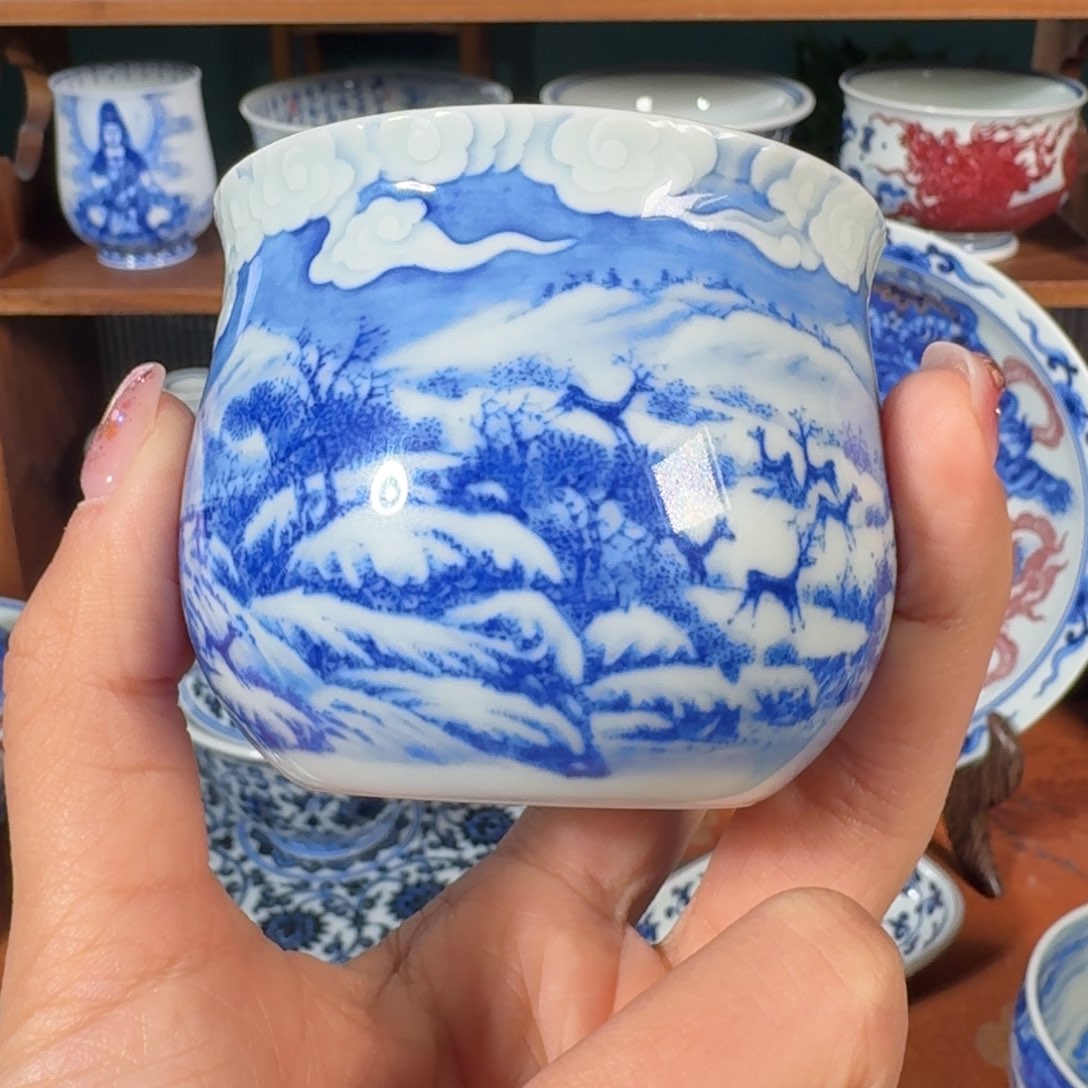 杯云山片玉雪景布袋杯