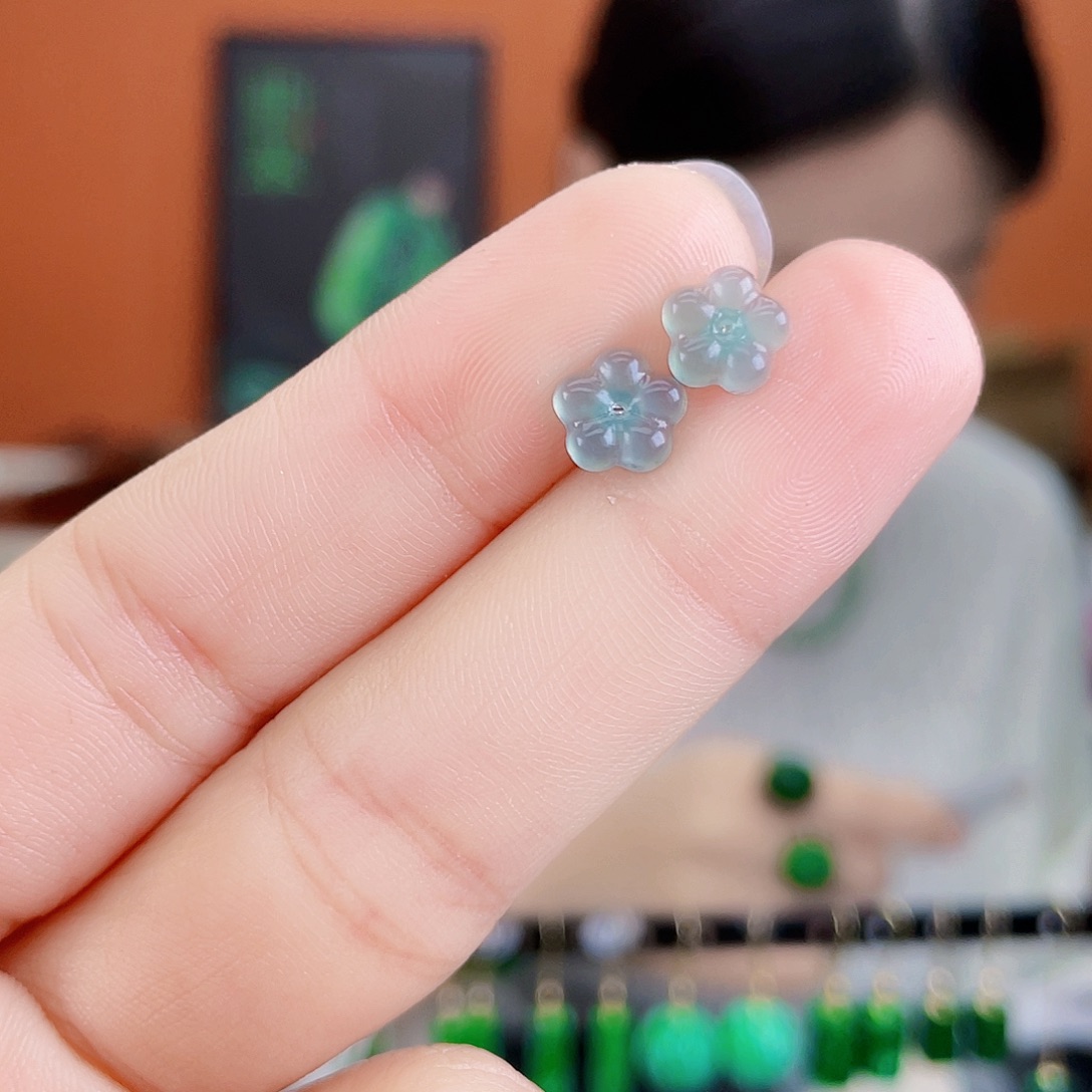 翡翠未镶嵌耳饰饰品