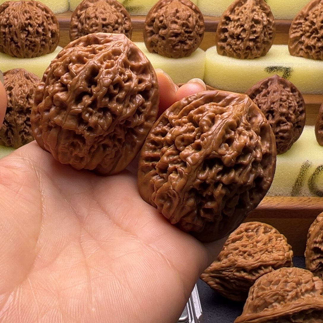 吊坠文玩核桃莲花手把件43