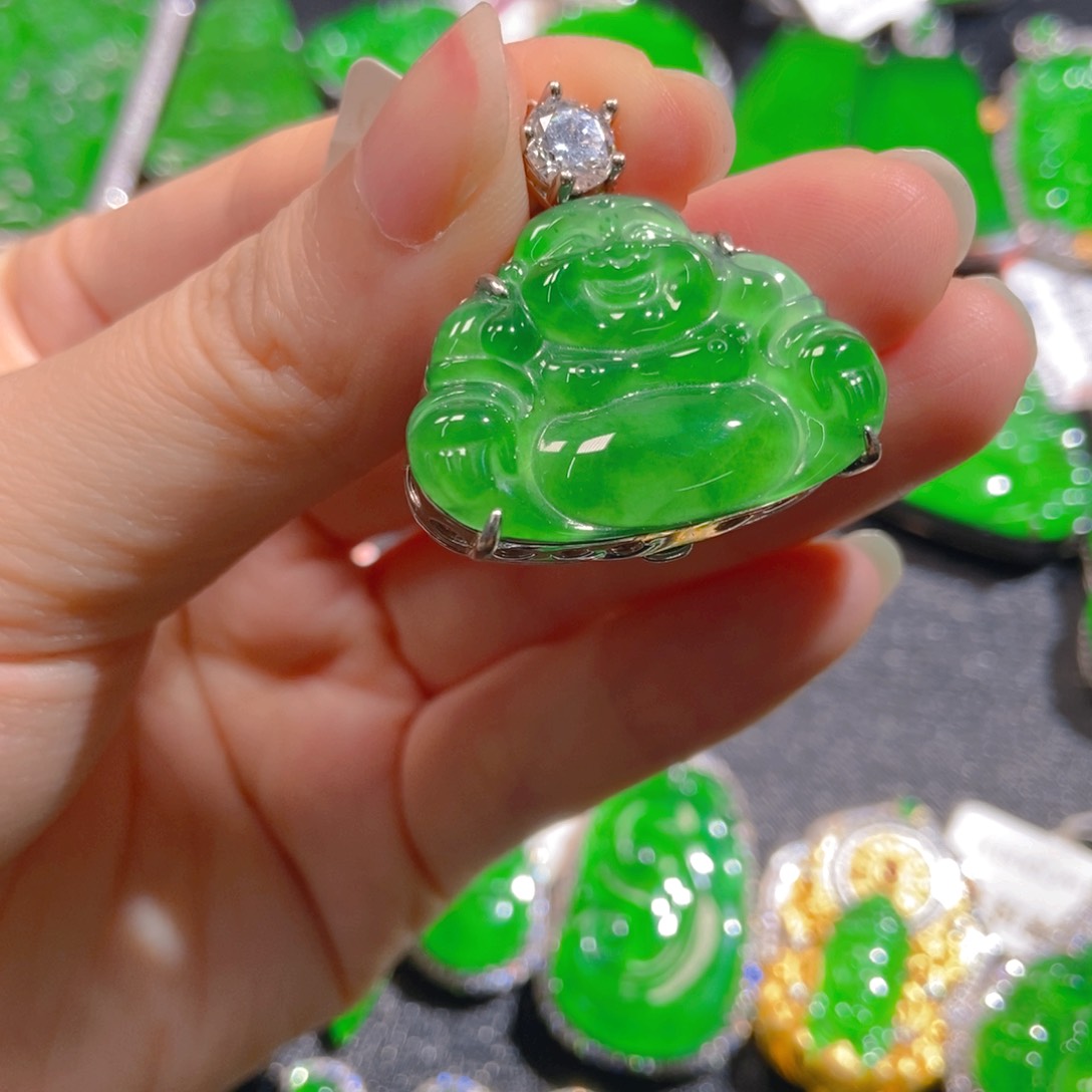 翡翠银S925镶嵌吊坠(不含链)