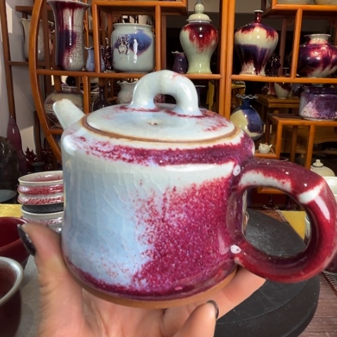 牛家钧窑牛自恒老师钧瓷壶