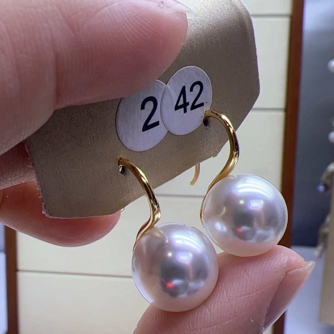 淡水珍珠耳饰银S925镶嵌