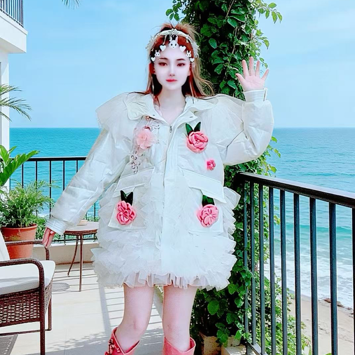 【面条仙仙】3893#原创新品甜美气质百搭仙仙棉服纱纱外套