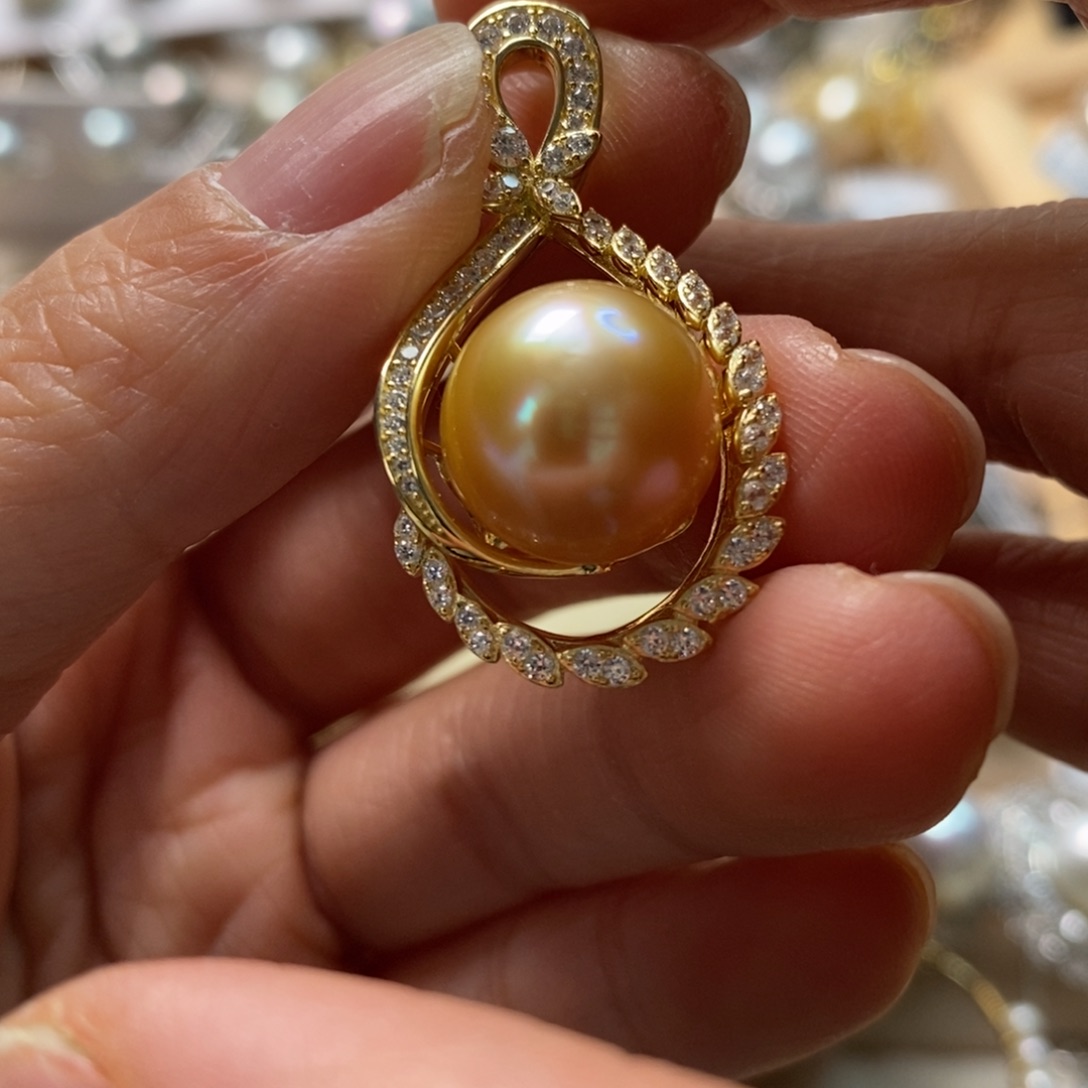 海水珍珠颈饰银S925镶嵌