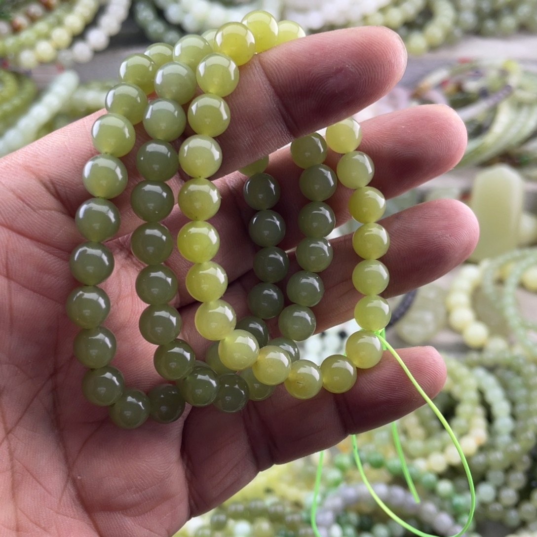 G***e手串未镶嵌和田玉多样性发一