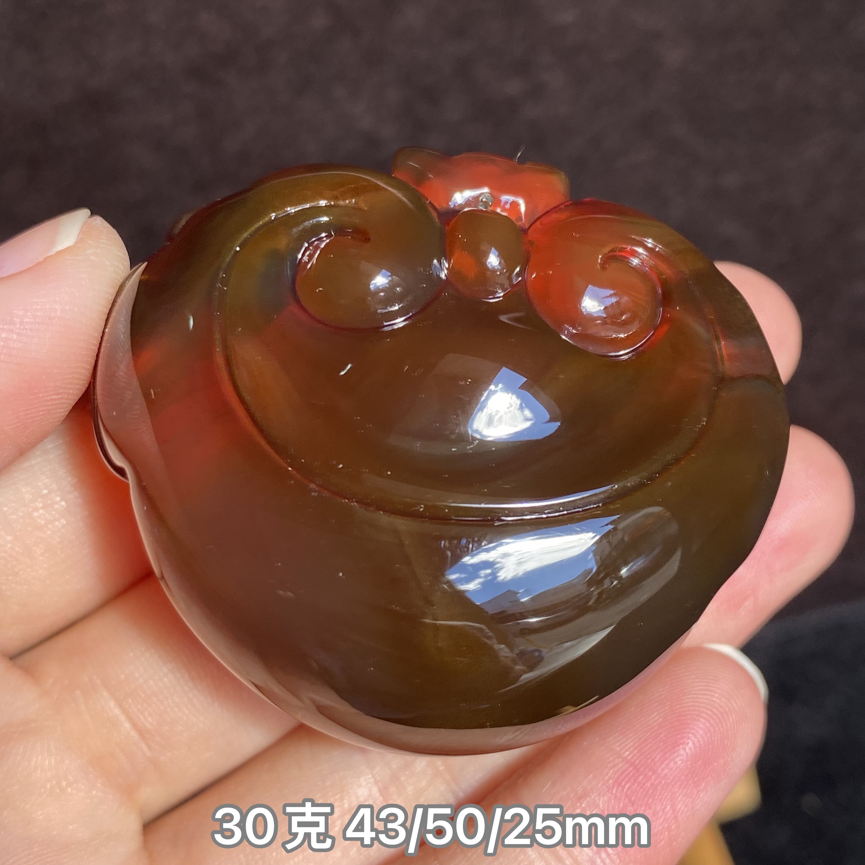 【小伊琥珀】30克棕蜜如意锁