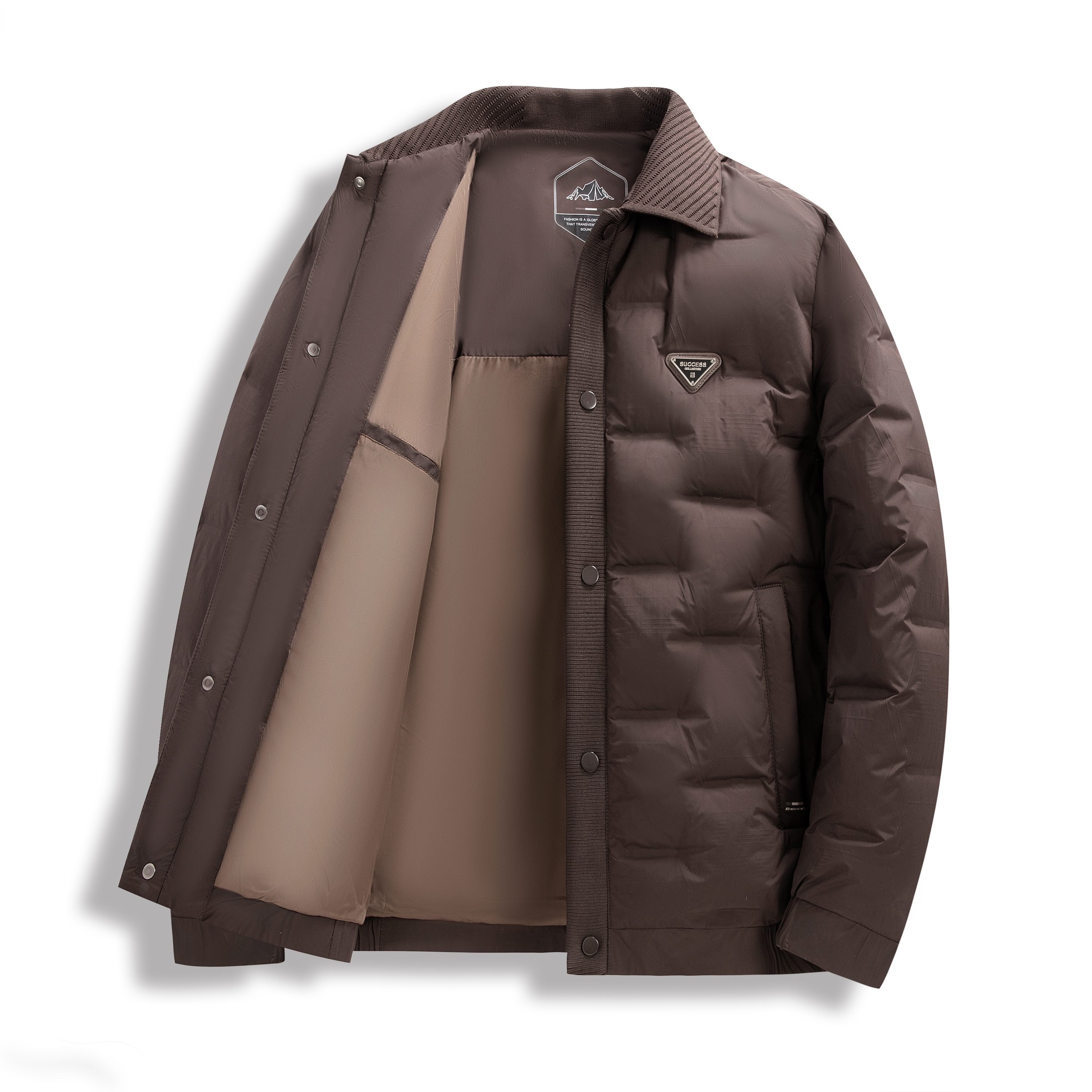 2025秋冬季羽绒服男士商务休闲夹克翻领保暖短款外套7817