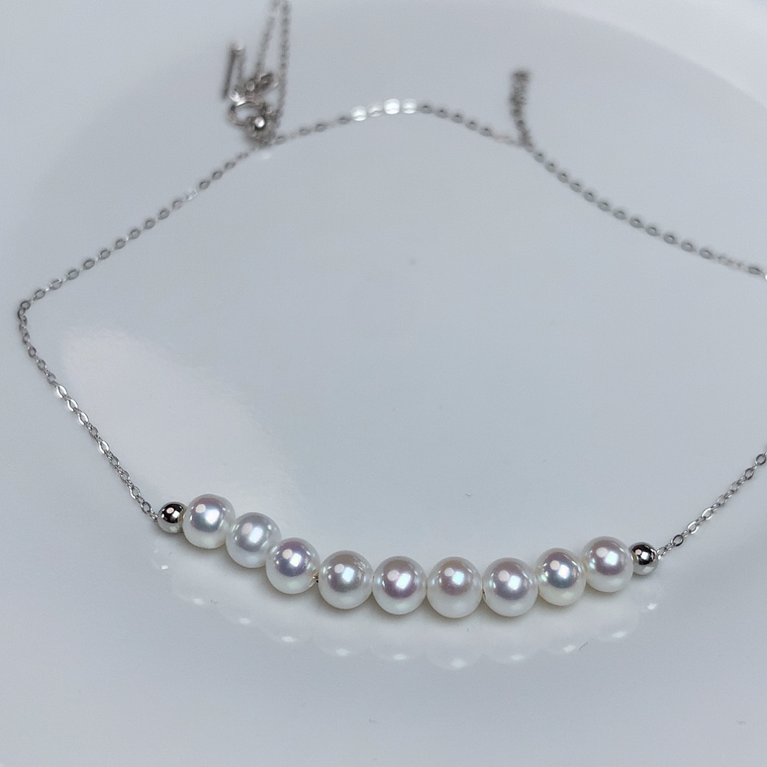 淡水珍珠银S925镶嵌耳饰5.5mm 极强光