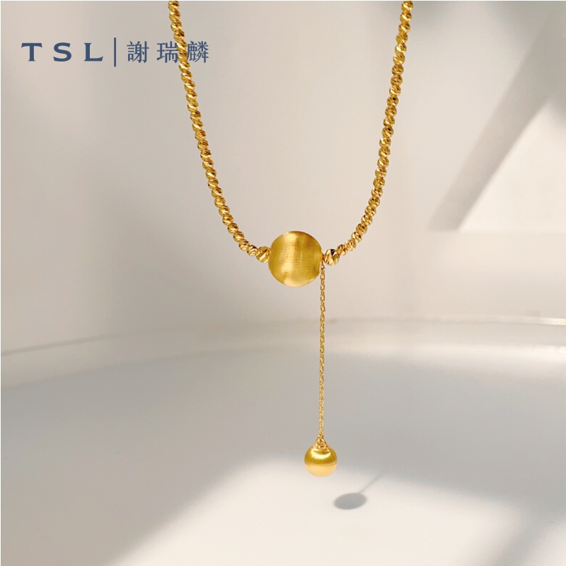TSL/谢瑞麟计价足金拉丝有求必应黄金项链女2025年新款轻奢礼物