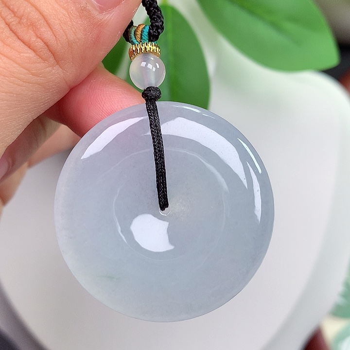翡翠未镶嵌颈饰平安扣 36.9x5.3mm