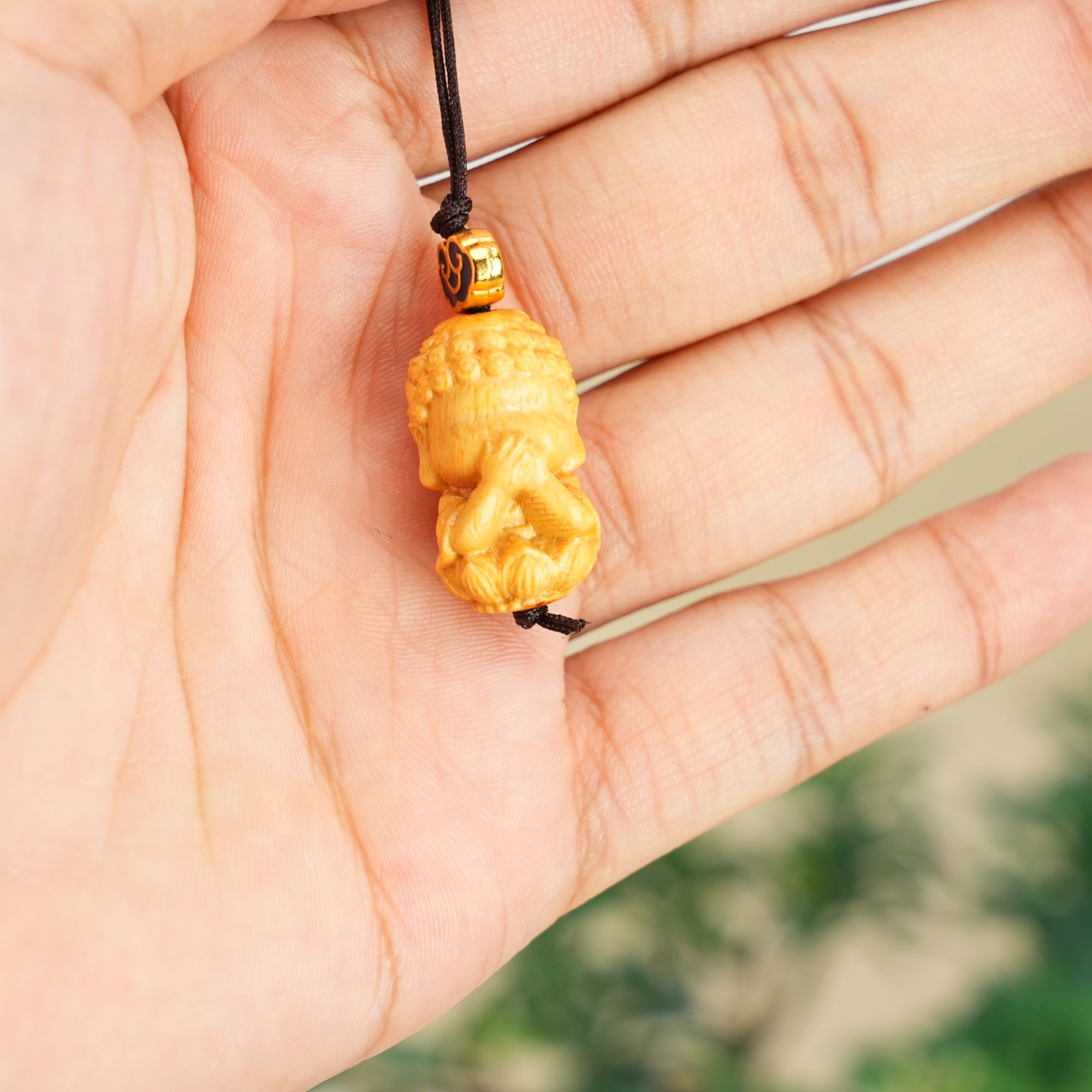 【红木甲9元店】不四佛-不言-黄金檀-A01843