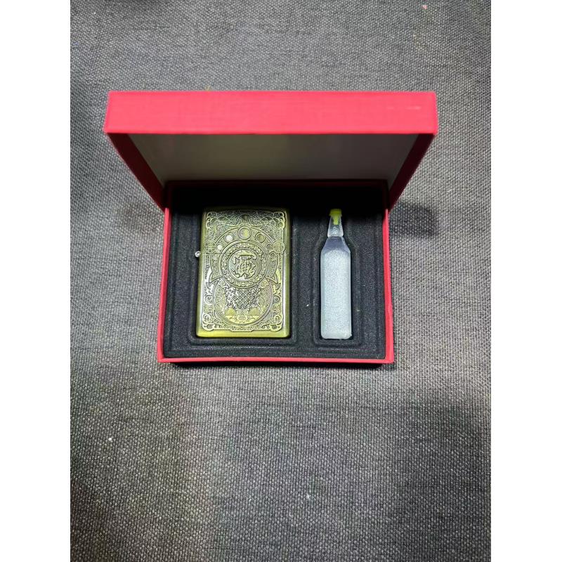 金属复古现货【招财进宝】煤油浮雕打火机