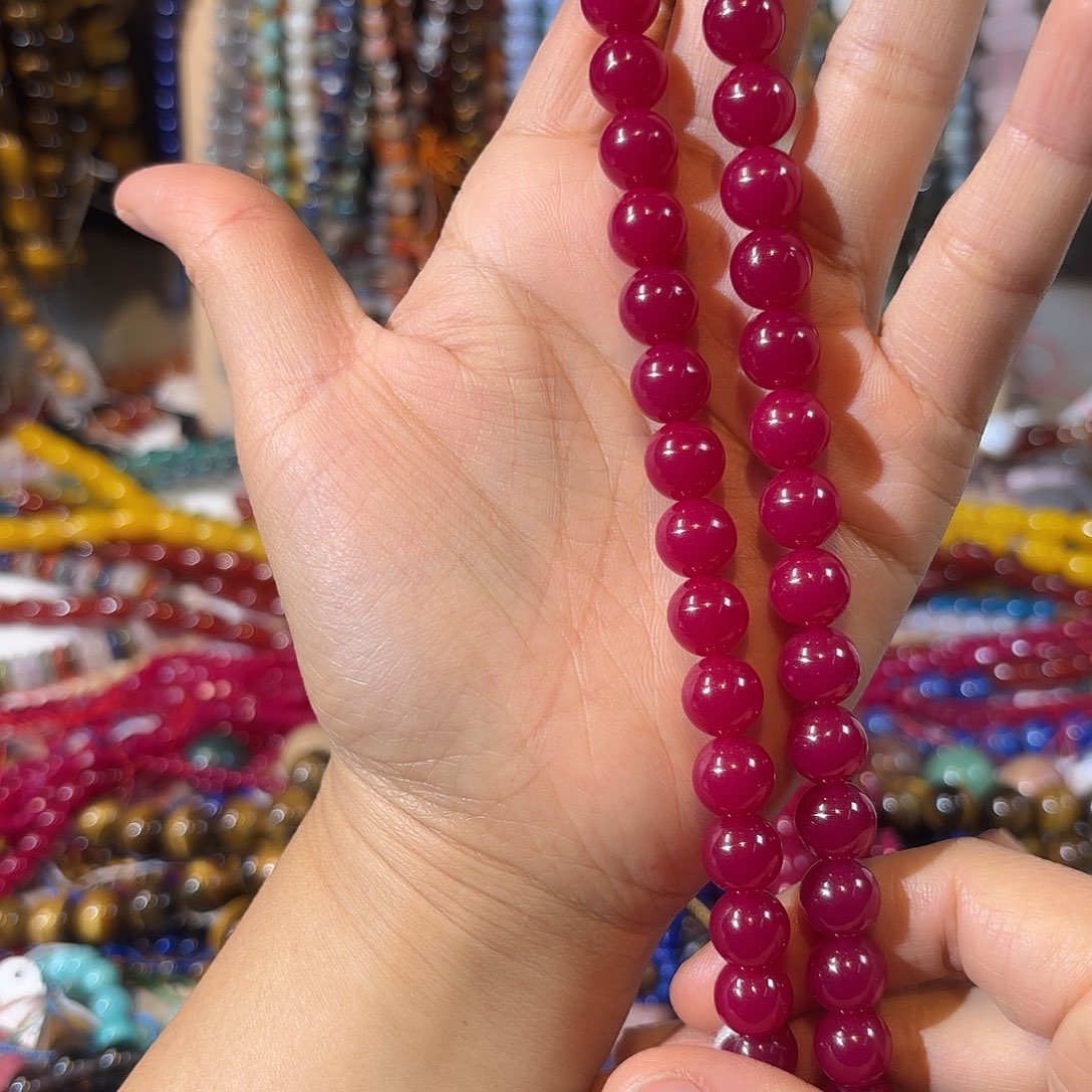 玛瑙/玉髓未镶嵌珠宝半成品红宝石卡10 mm拍2单