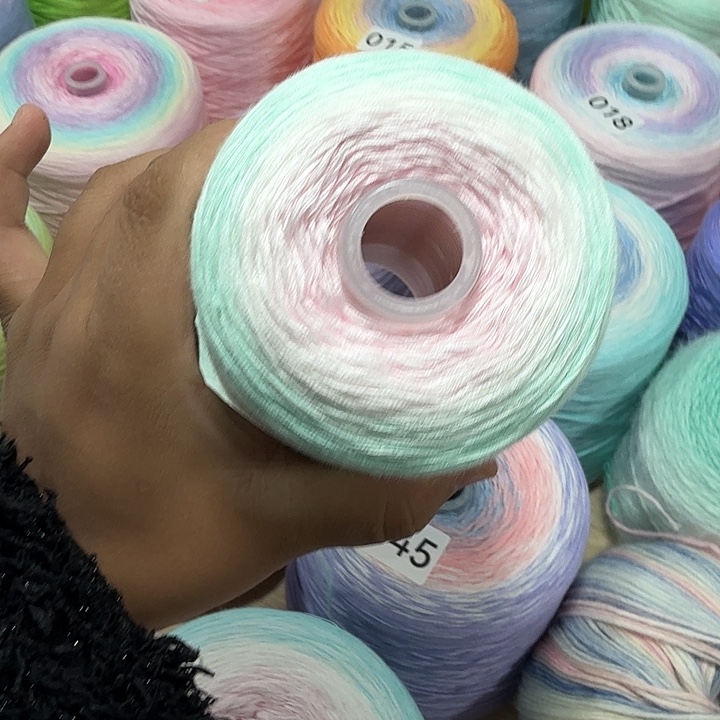 棉粉白绿一斤无捻丝光棉 