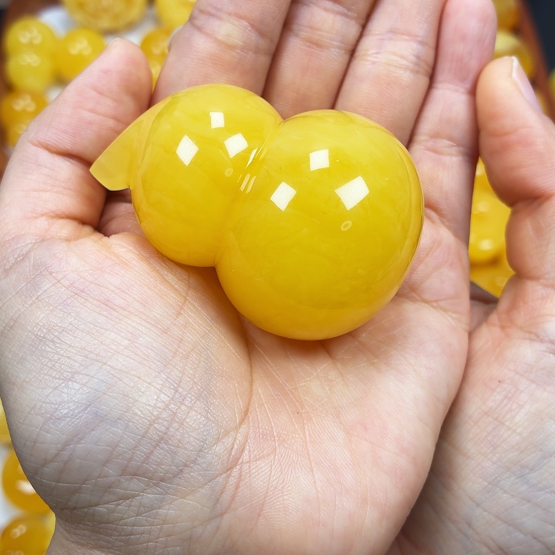 蜜蜡未镶嵌颈饰焦皮浓蜡妖花葫芦