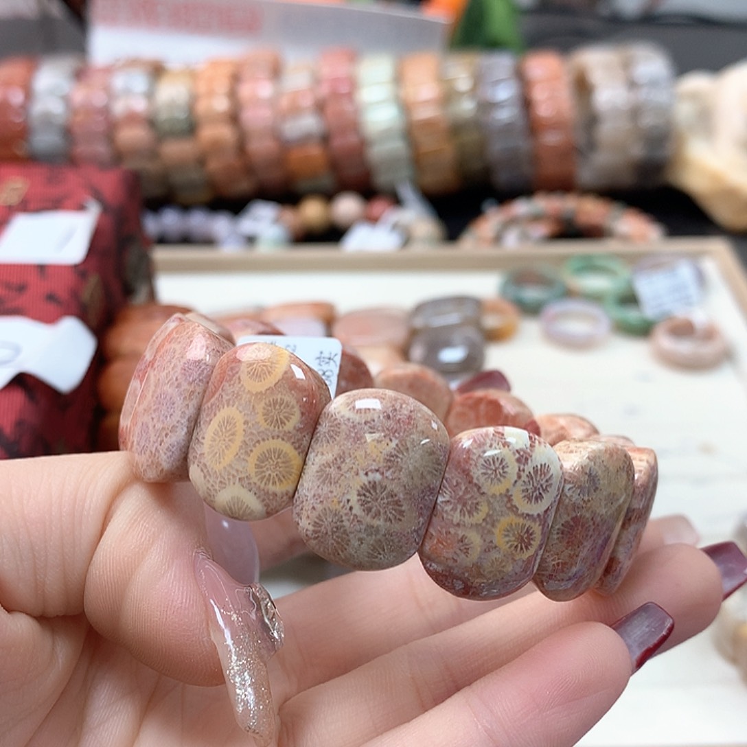 硅化珊瑚（珊瑚玉）手链未镶嵌南*362