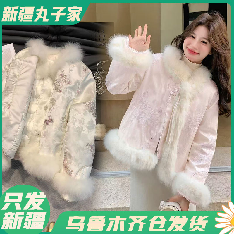 【9115#重工新中式石墨云绒外套