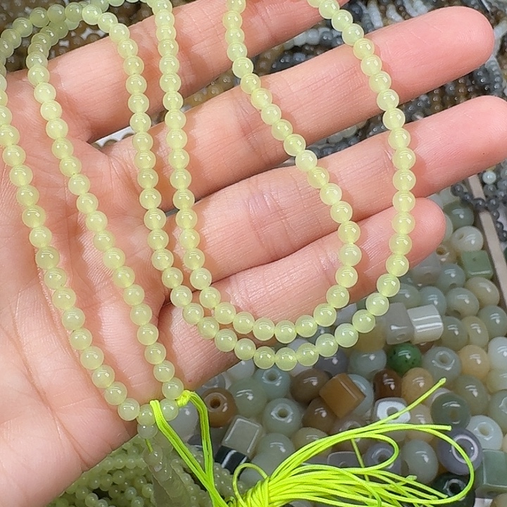 和田玉未镶嵌颈饰4mm