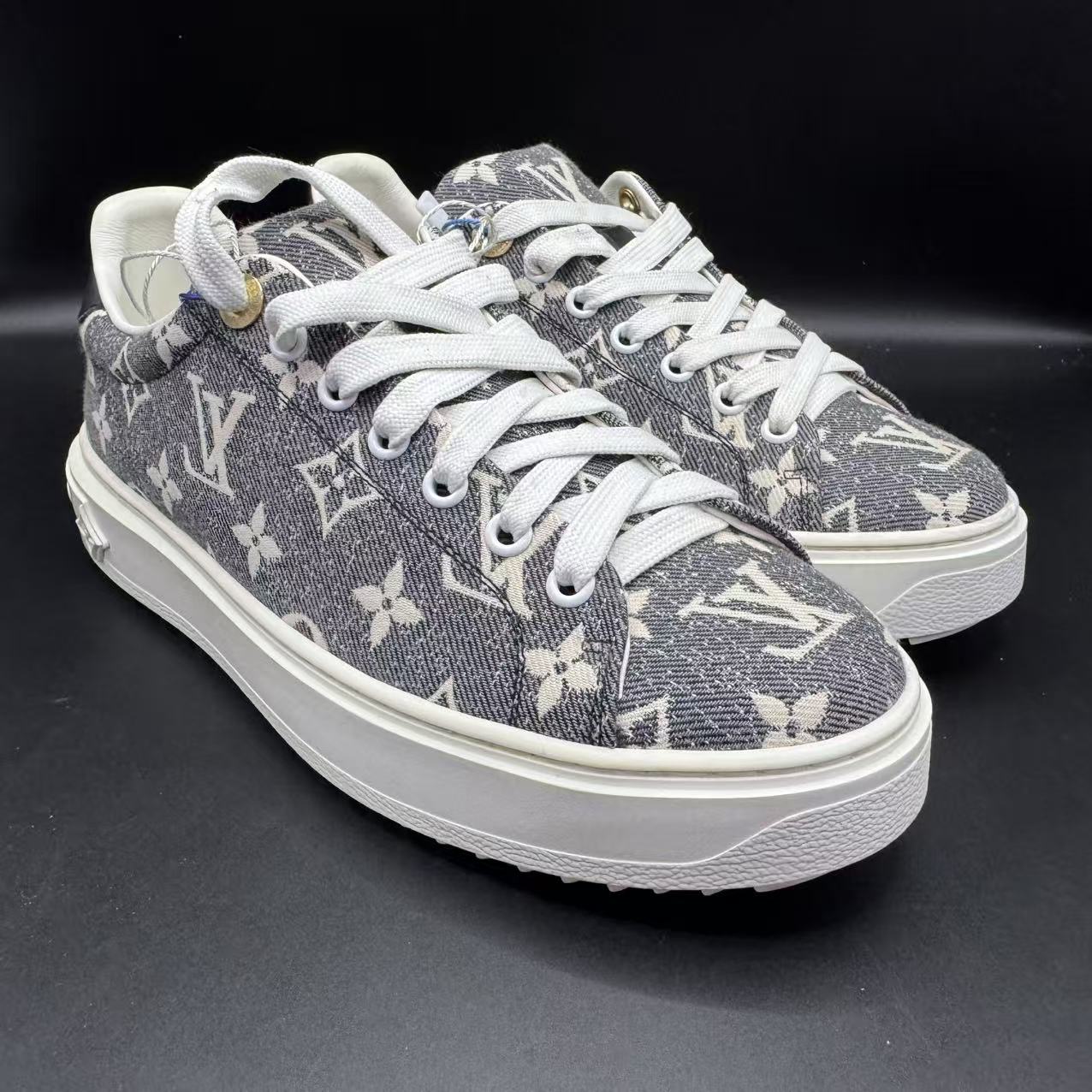 95新 LouisVuitton/路易威登 【AO特惠】38码 灰老花松糕鞋ao841