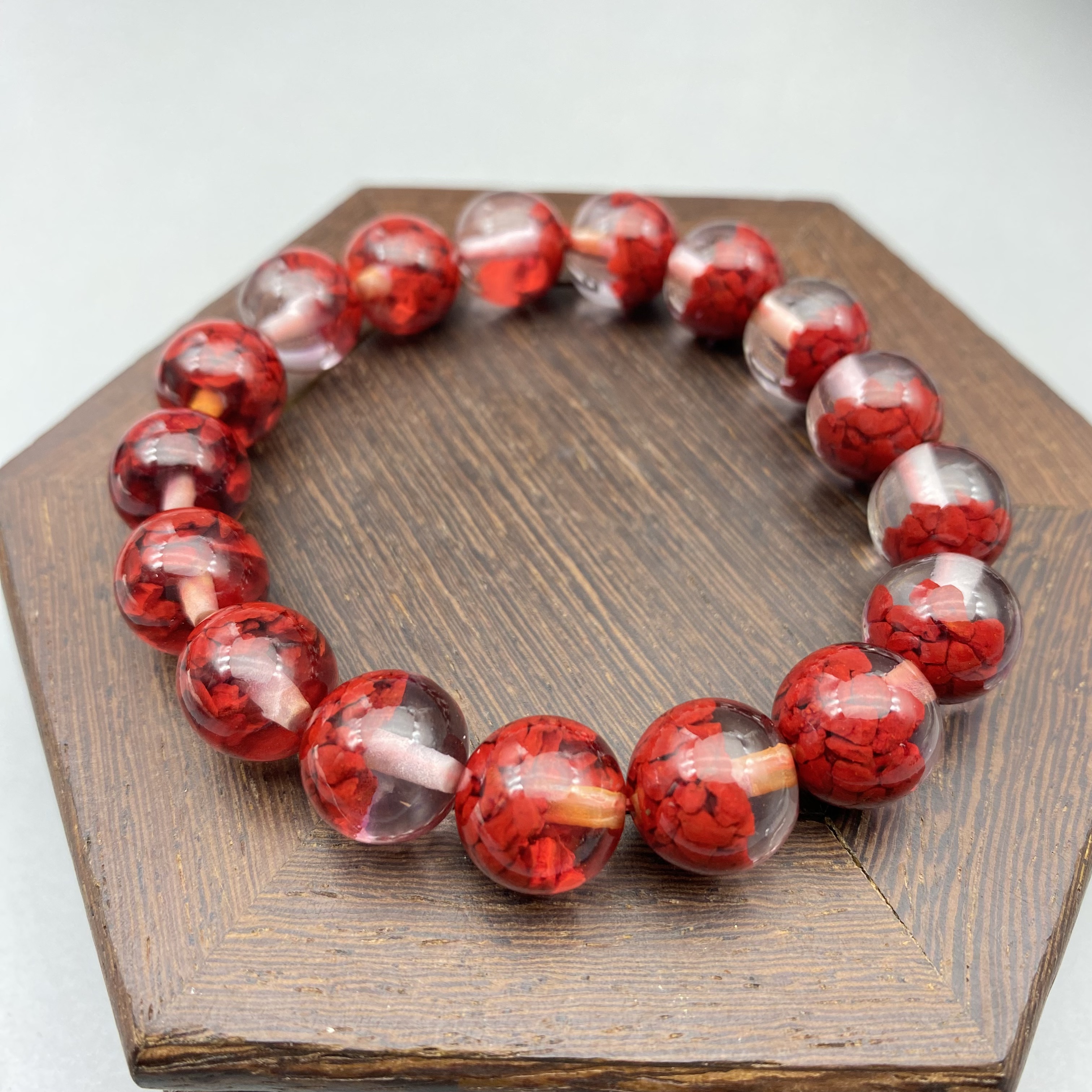 含辰砂工艺品JT339-12mm晶体半透明手串