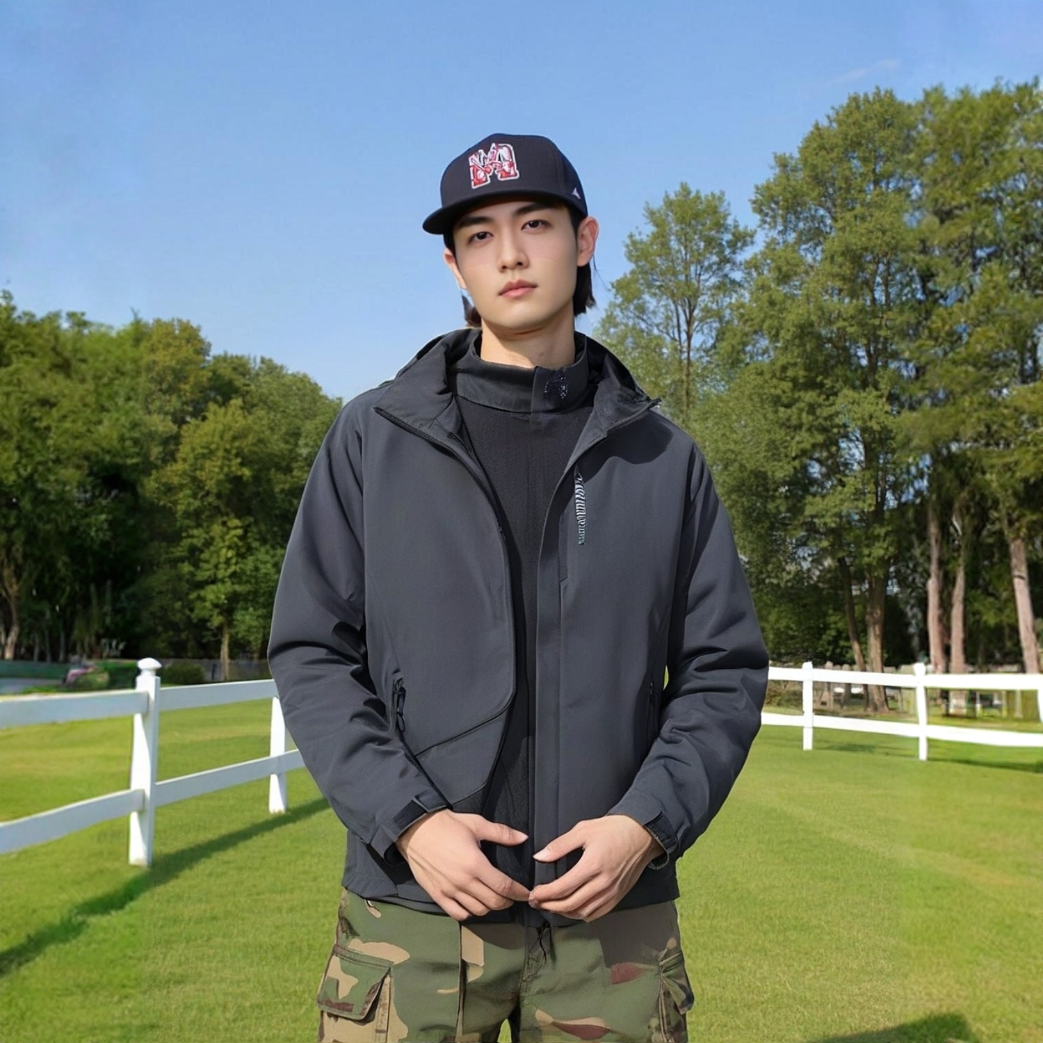 冲锋衣男女款防风冲户外休闲薄款连帽登山服户外运动夹克衫情侣款