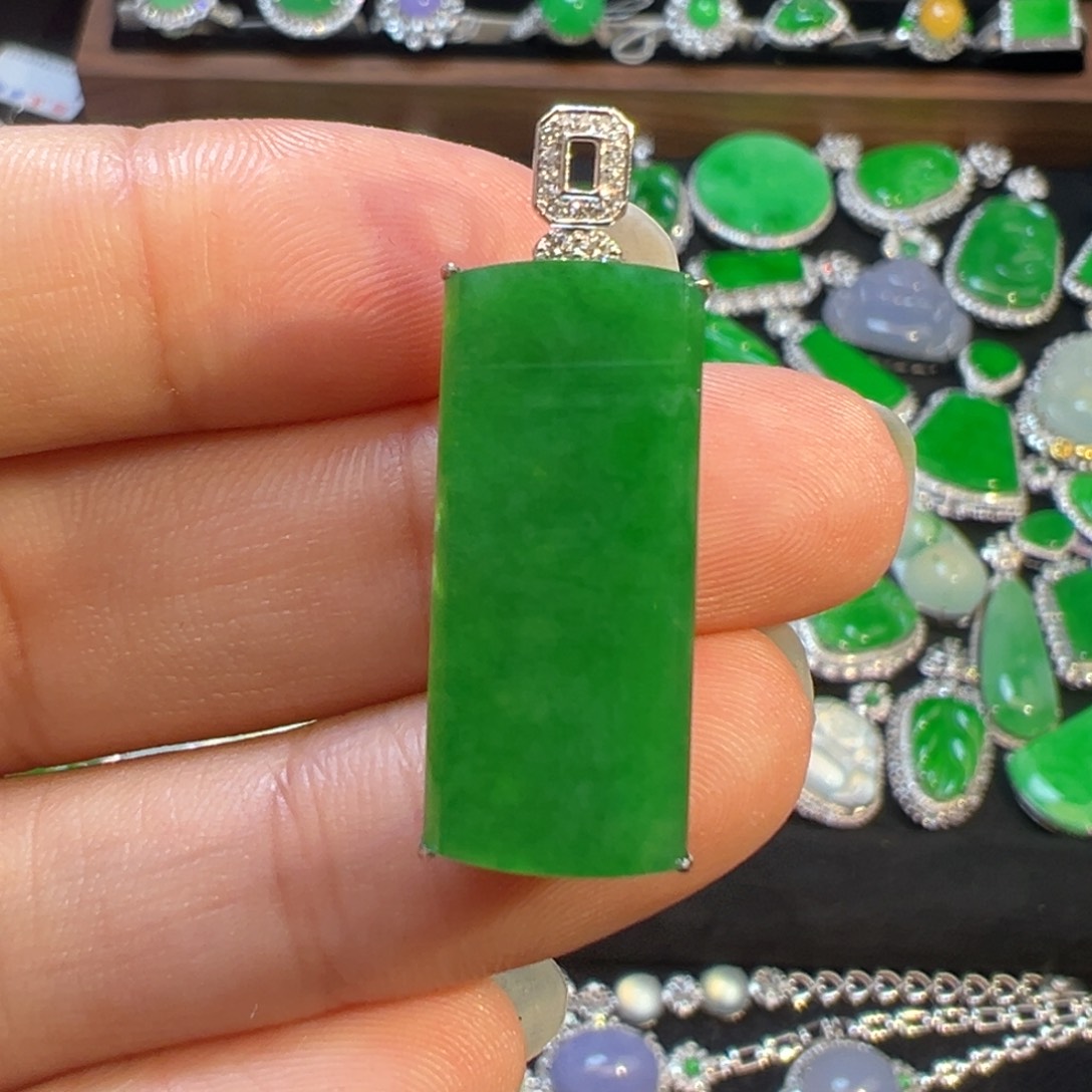 翡翠颈饰18K金镶嵌收货48小时鉴赏期收货