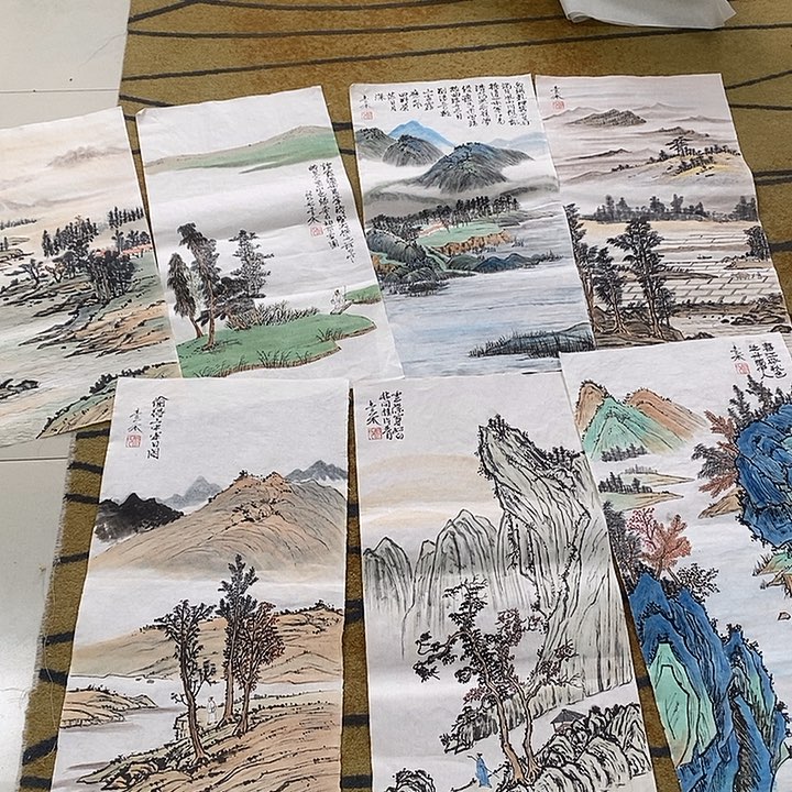 时***班国画姚丰禾34.68手绘画芯