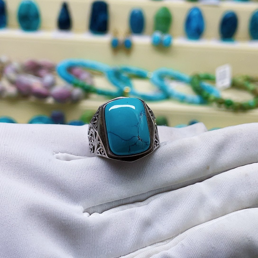 绿松石颈饰银S925镶嵌