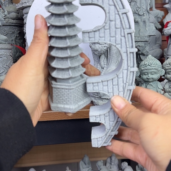 石材大五孔桥+大九层文昌塔