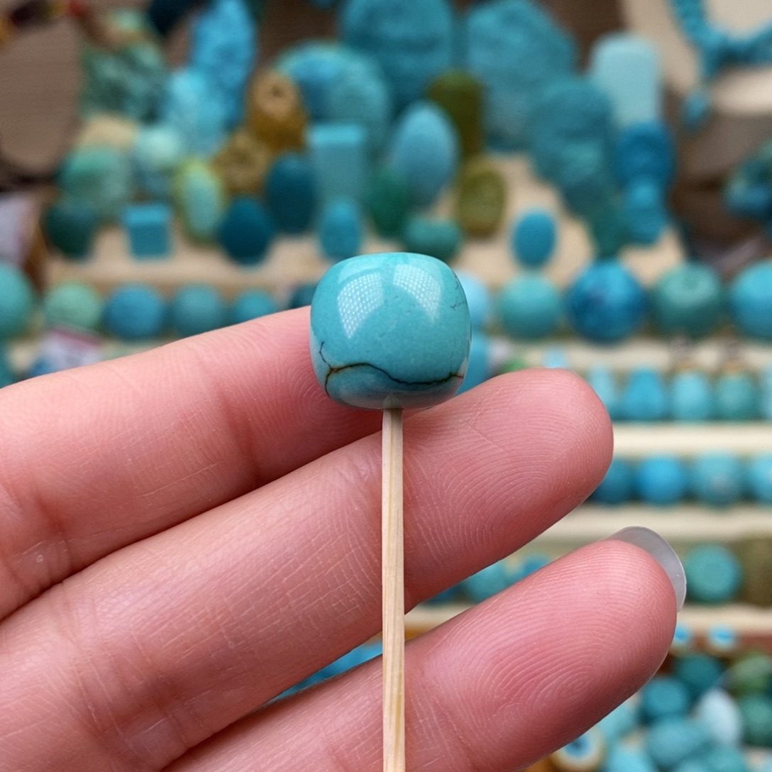 绿松石珠宝奇石未镶嵌13mm