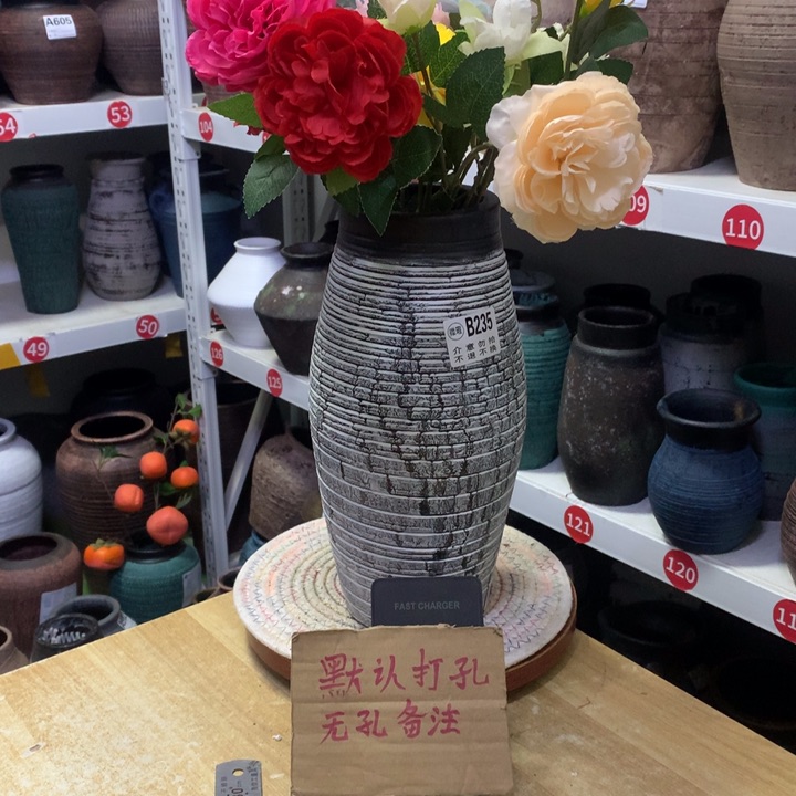 【闪购商品】红陶瑕疵窑裂无孔高29口10