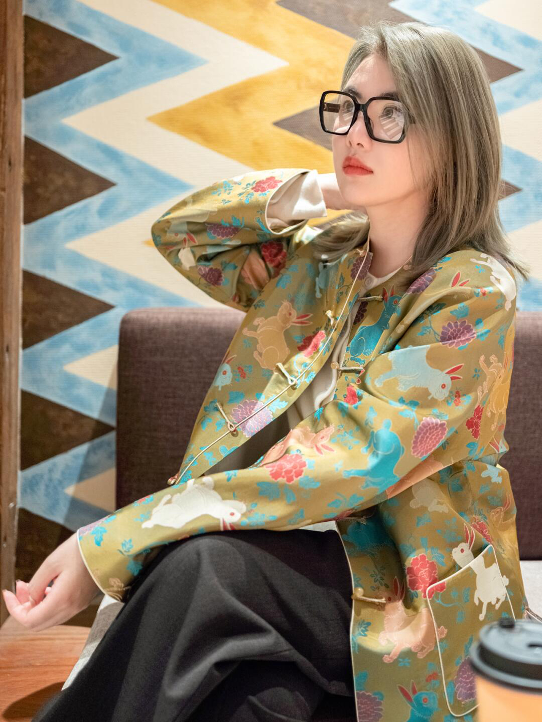 【玉兔呈祥】双面提花国风服装面料质感强