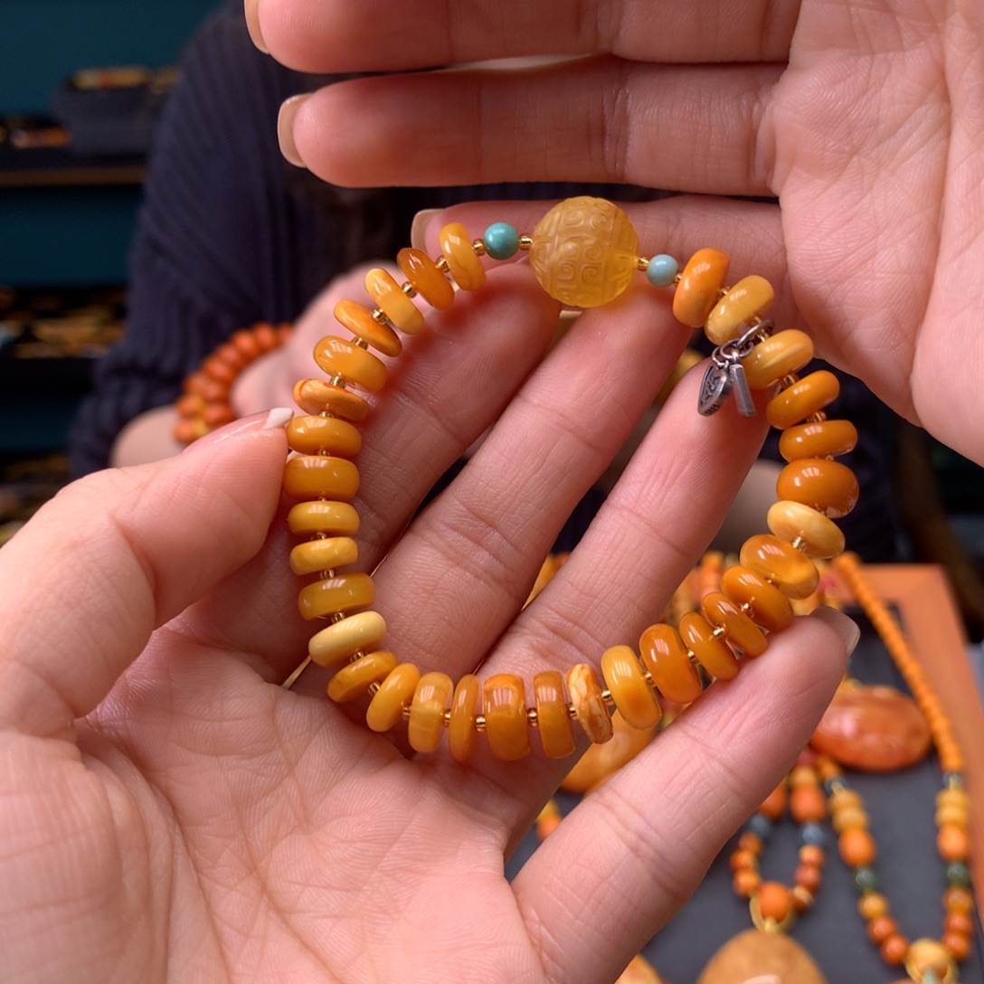 琥珀未镶嵌手串天然