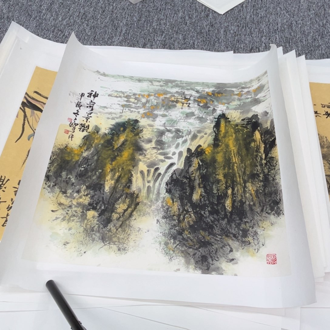 国画杜宝民老师三尺斗方绘画带托底