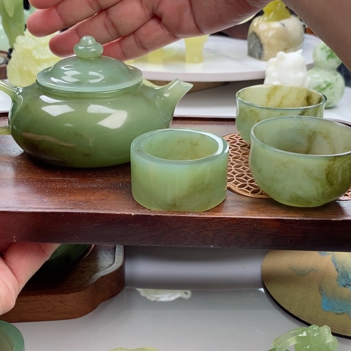 岫玉四大名玉壶未镶嵌离**上