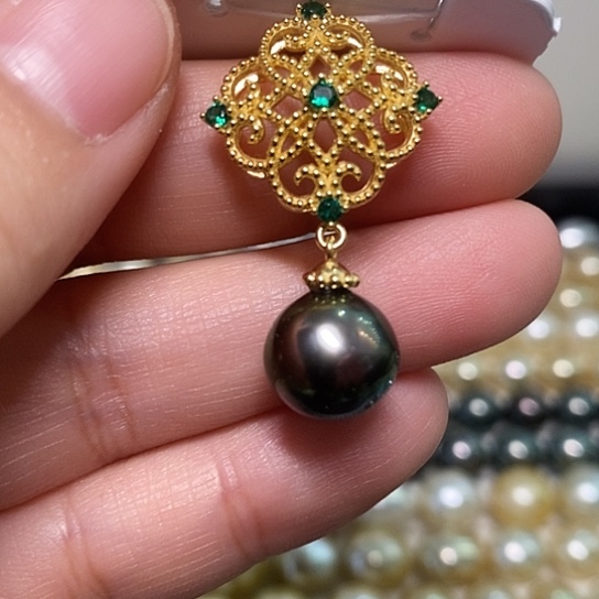 海水珍珠颈饰银S925镶嵌10-11