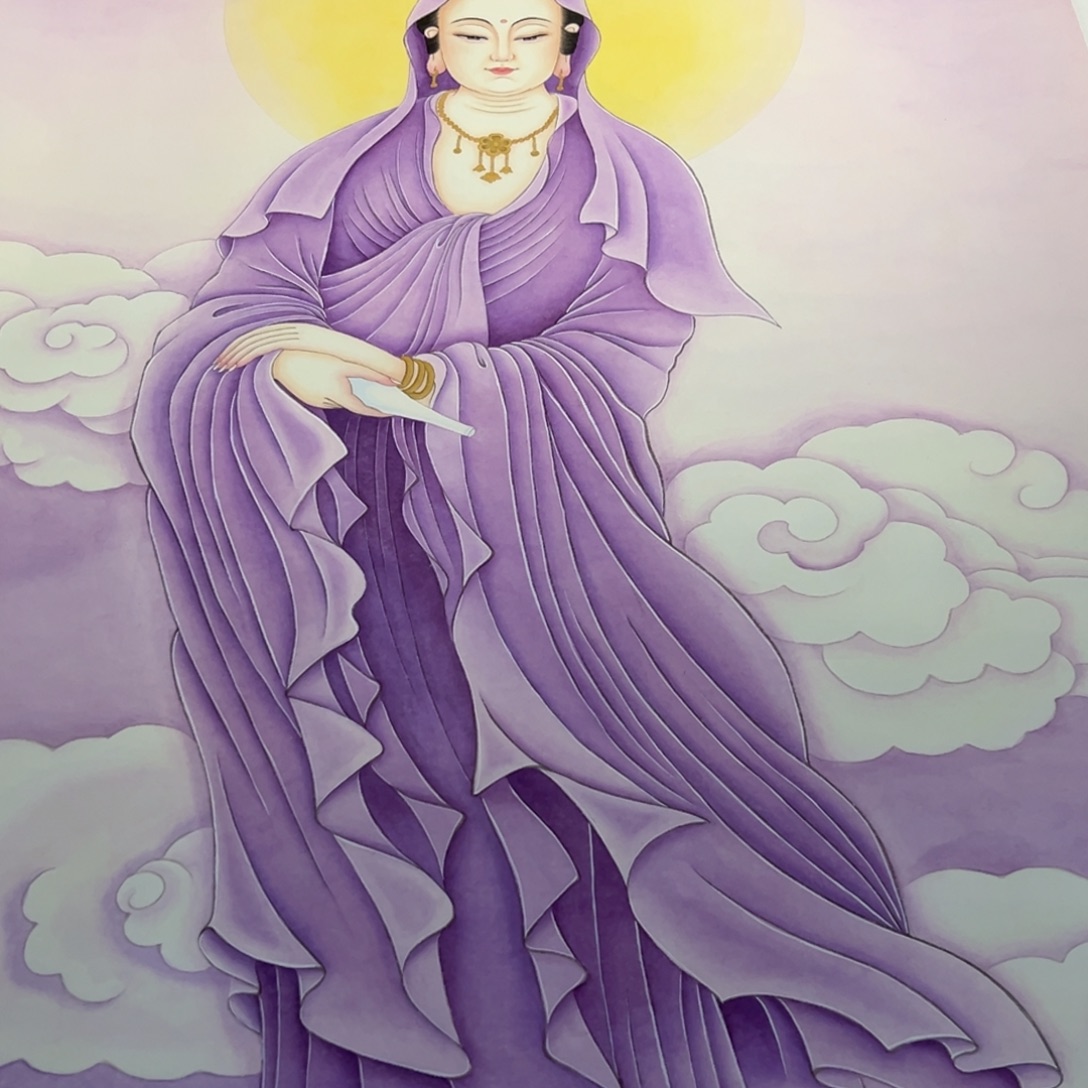 涡***蹈国画李老师新款紫衣观音