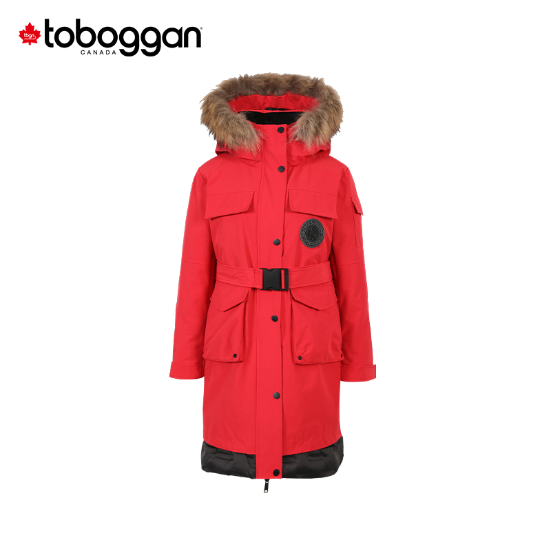 toboggan加拿大雪橇毛领连帽保暖收腰显瘦户外漫游女中长款羽绒服