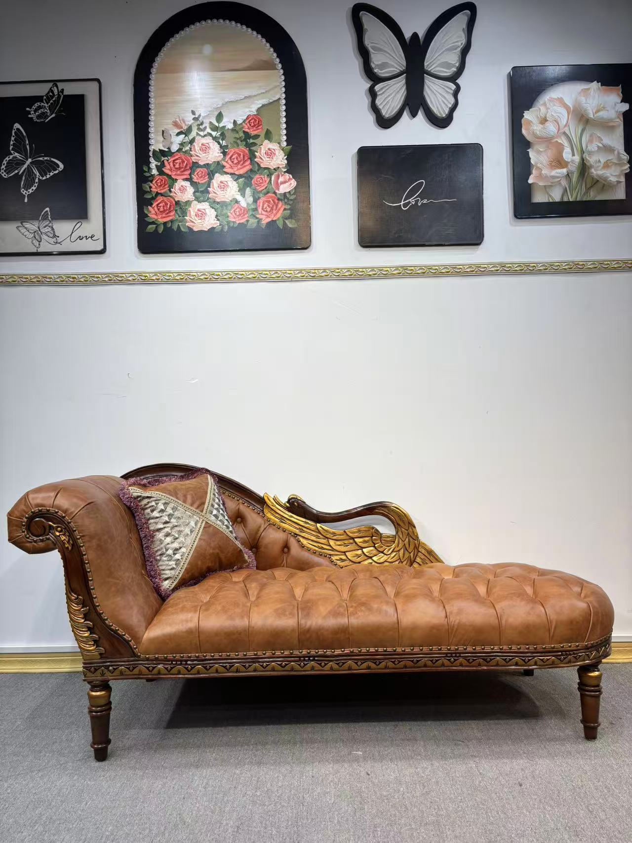 GF603贵妃椅。1880*710*800 美式复古贵妃椅