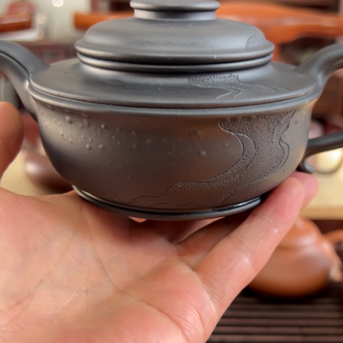 三***鸟茶壶紫砂黄龙山原矿黑料