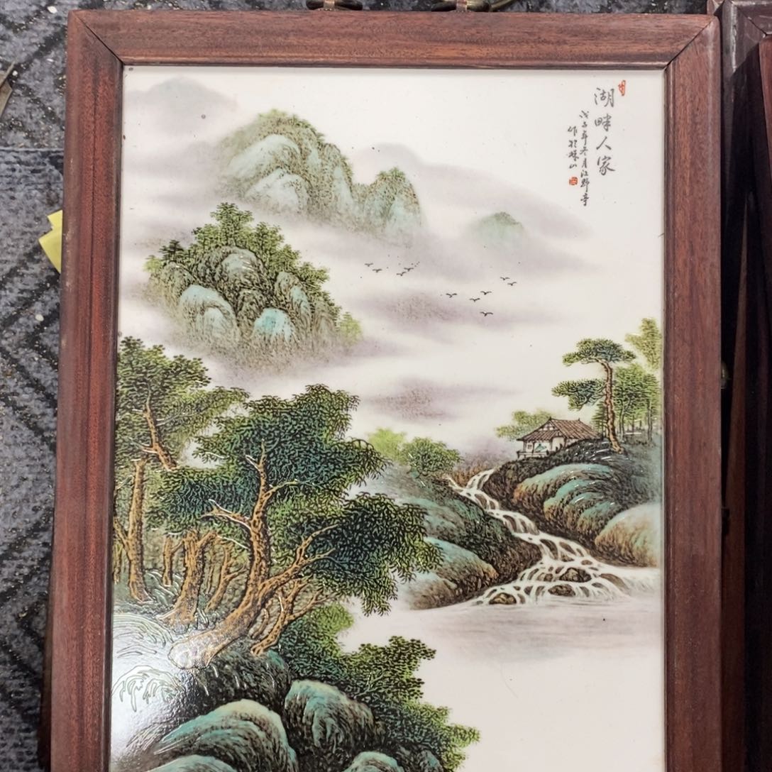 瓷片37*28 景德镇瓷板画柴窑烧制