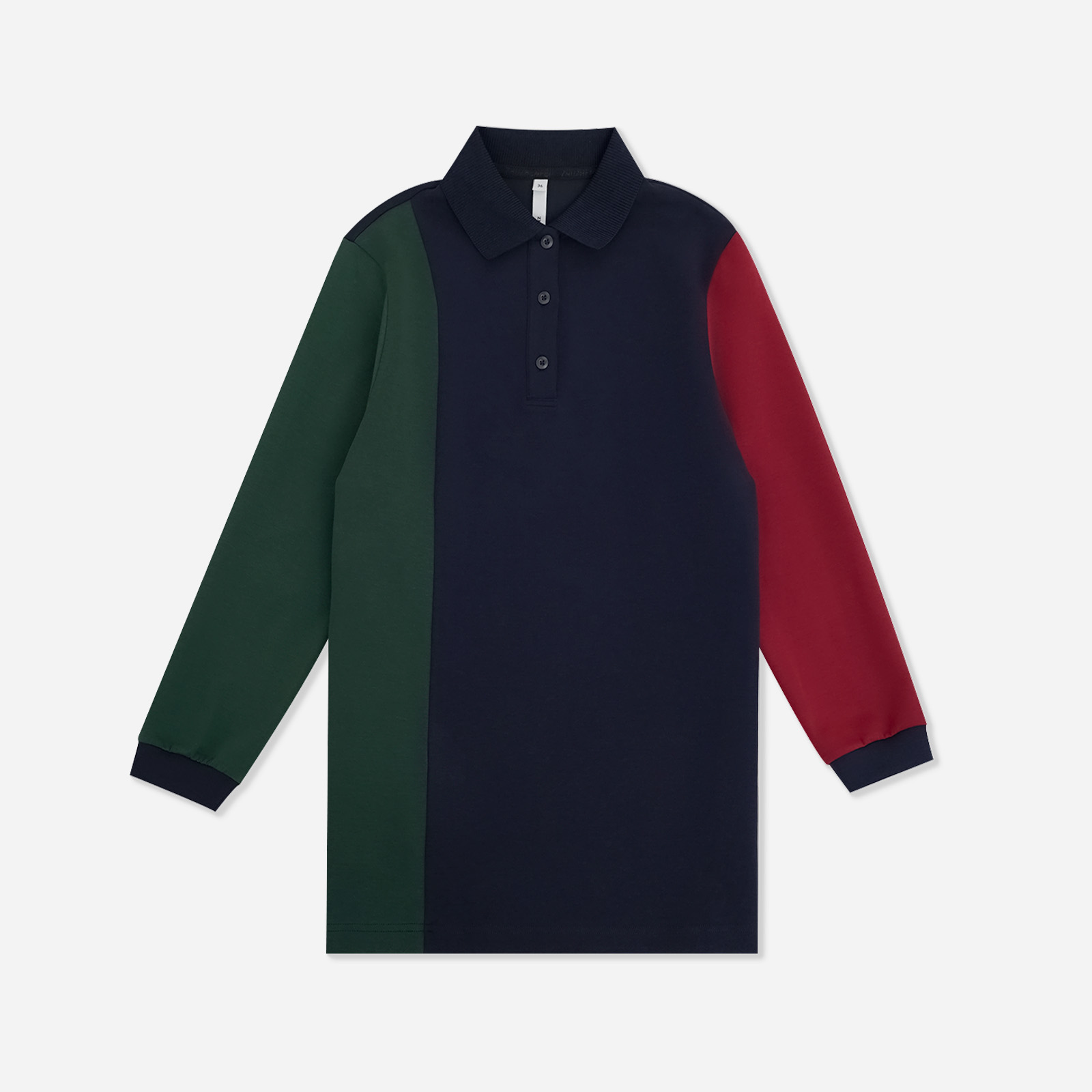 设计师简约宽松舒适慵懒显瘦优雅拼色长袖连衣裙 Z253068