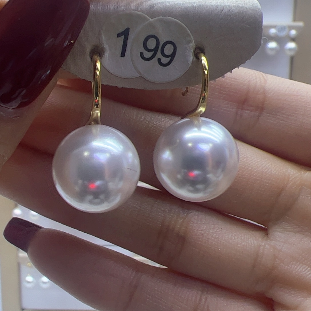 淡水珍珠耳饰18K金镶嵌