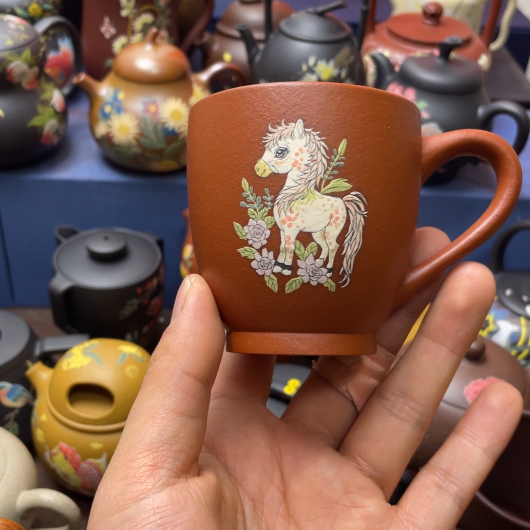 茶杯红泥紫砂主人杯150cc