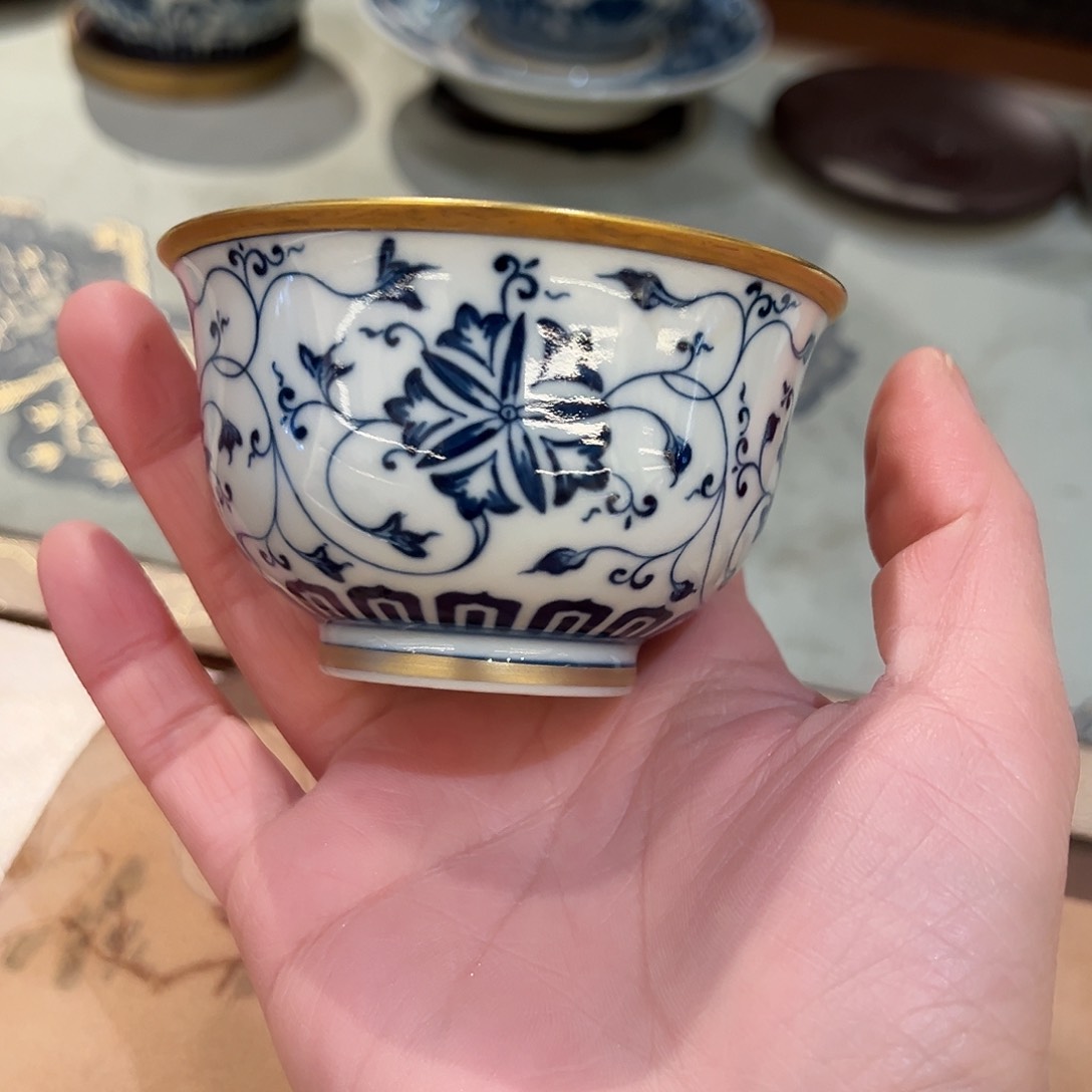 钟家窑柴窑青花描金