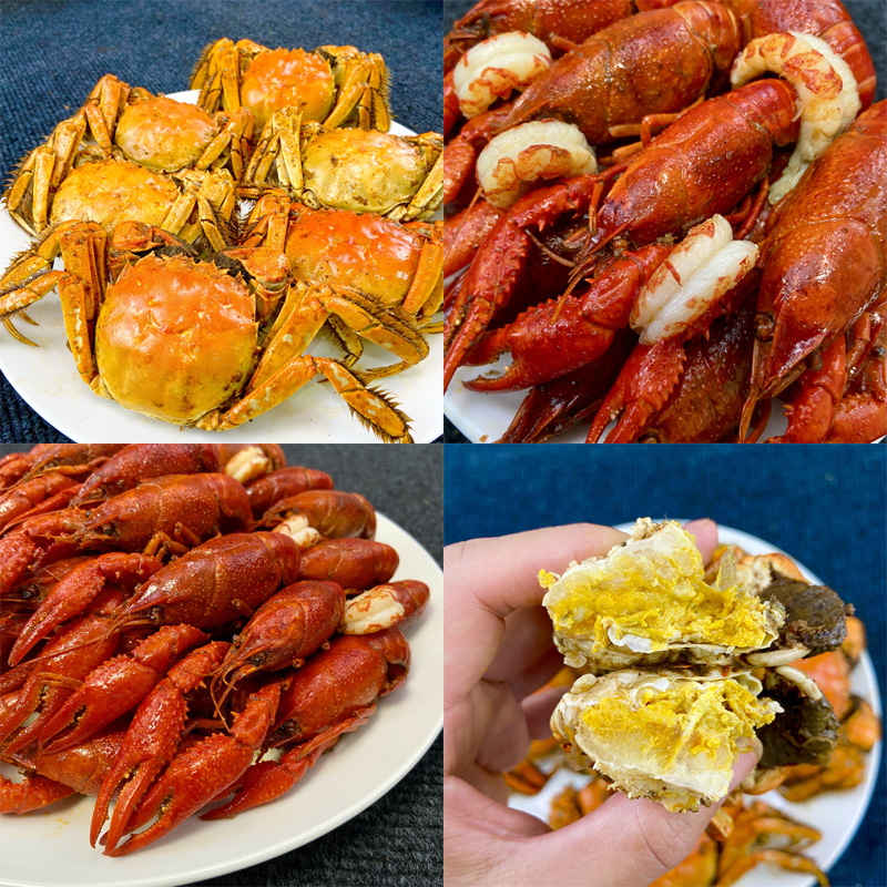 秘制大闸蟹（5只公蟹）+麻辣小龙虾（1斤） 春节套餐 顺丰发货