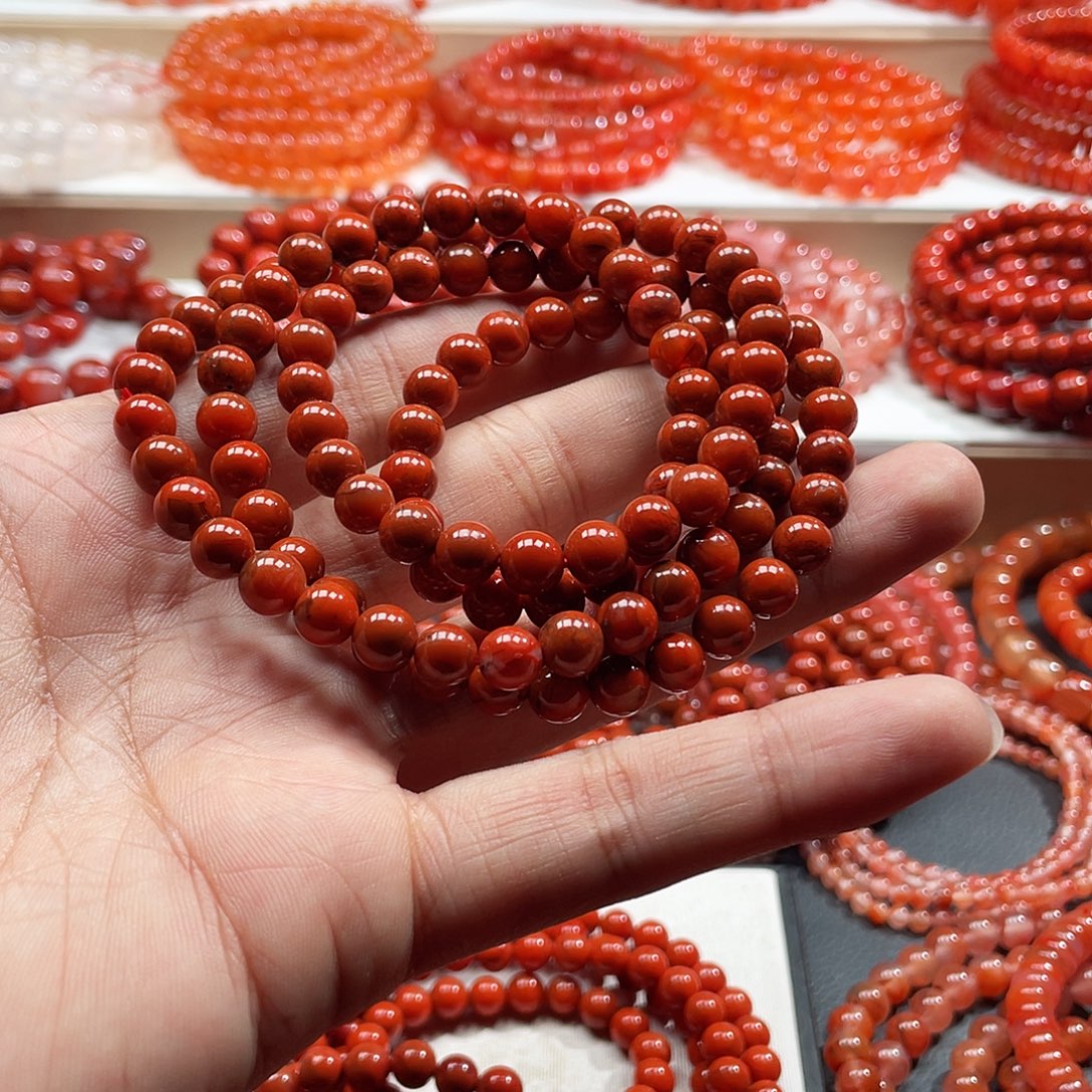 南红玛瑙未镶嵌手链